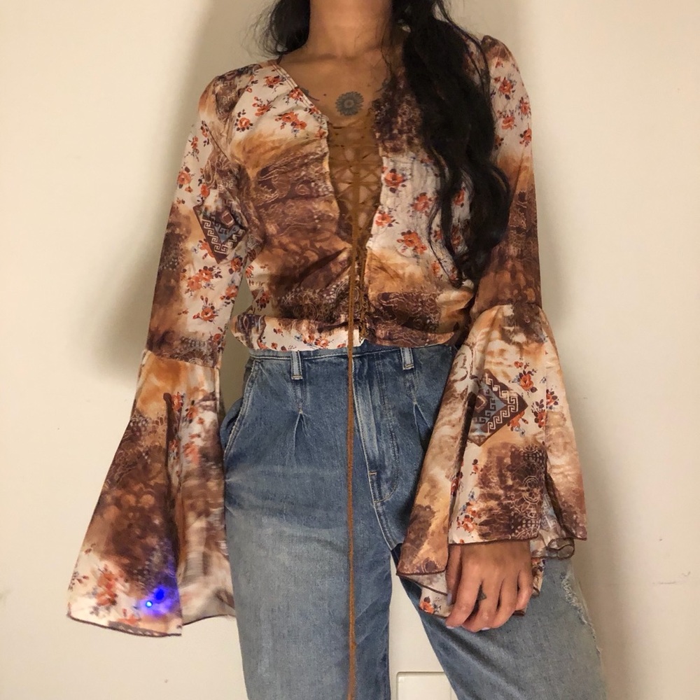 Flared Sleeve Blouse